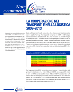 N.29 – La cooperazione nei trasporti e nella logistica 2009 -2013 – Aprile 2015
