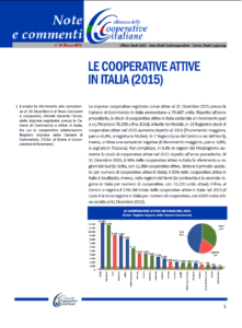 N. 41 – LE COOPERATIVE ATTIVE IN ITALIA (2015)