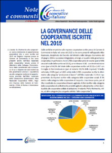 N, 42 – LA GOVERNANCE DELLE COOPERATIVE ISCRITTE NEL 2015