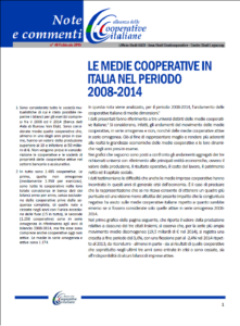 N. 40 – LE MEDIE COOPERATIVE IN ITALIA NEL PERIODO 2008-2014