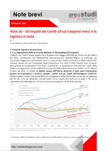 Note brevi – Gli impatti del CoViD-19 sul trasporto merci e la logistica in Italia